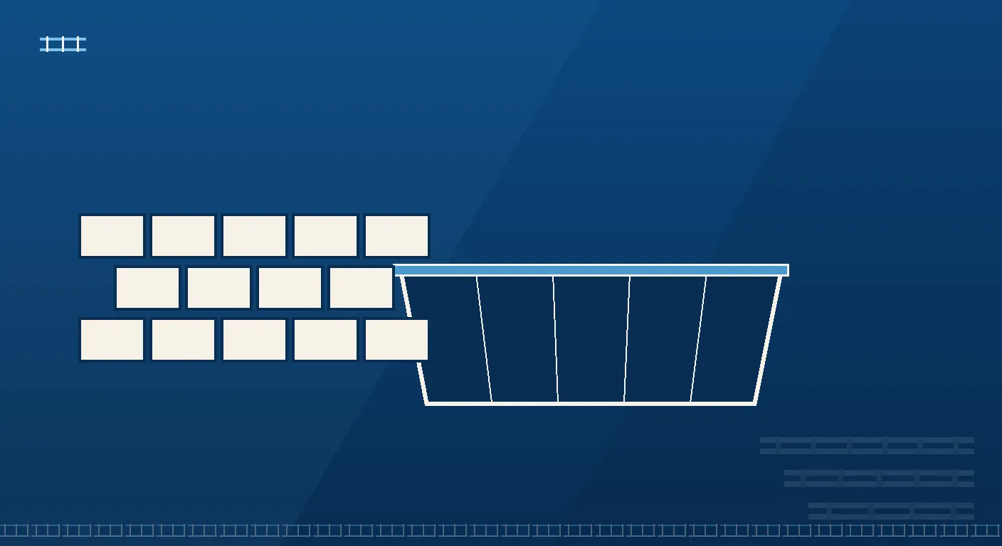 Illustration of a low-side container for concrete and heavy debris